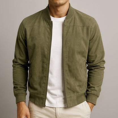Veste Homme Cuir Suédé Coupe Classique