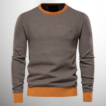 Pull Homme Gris Mélangé Classique