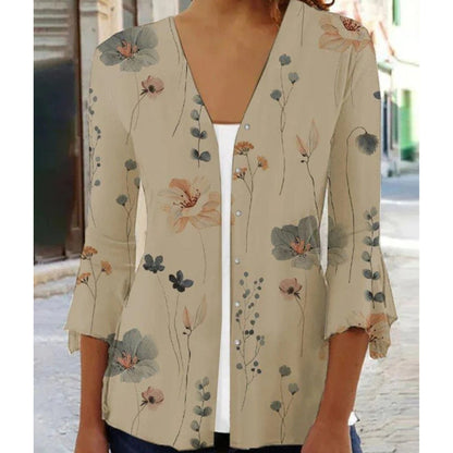 Robe Été Fleuri Manches Longues