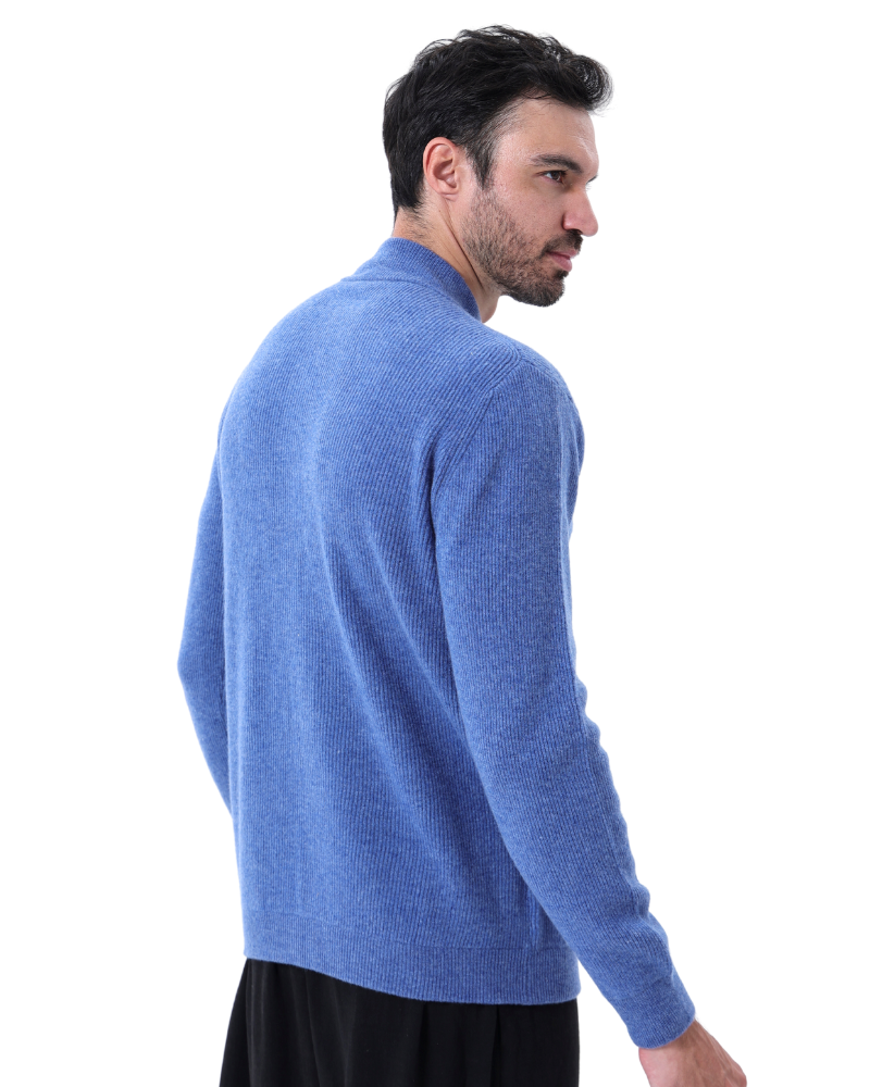 Pull en cachemire pour homme avec fermeture éclair
