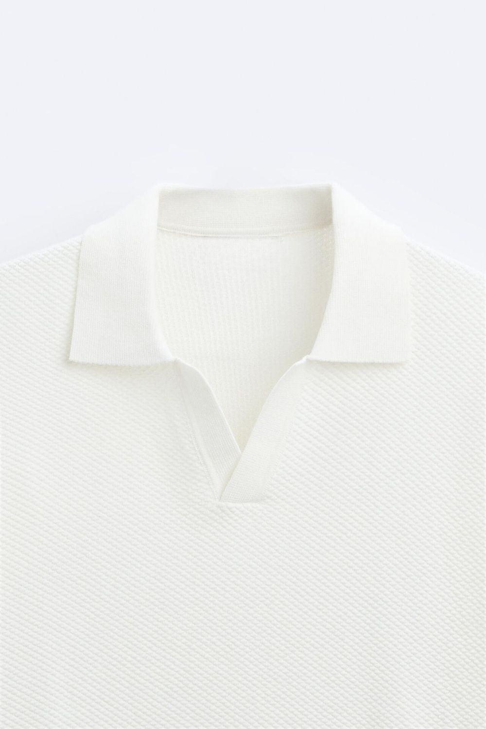 Chemise Poloshirt Coton Blanc Classique