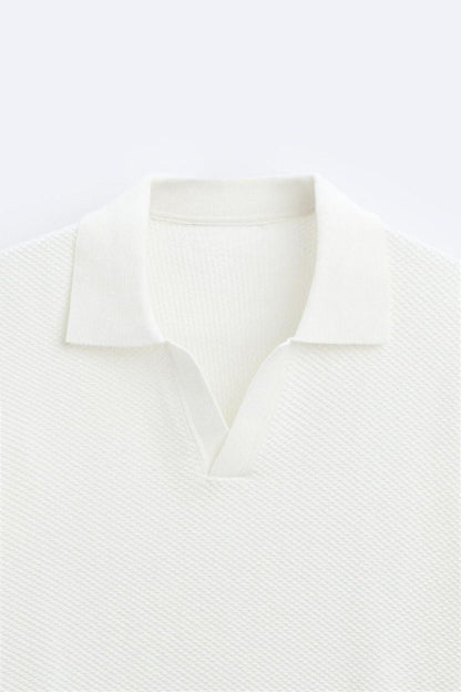 Chemise Poloshirt Coton Blanc Classique