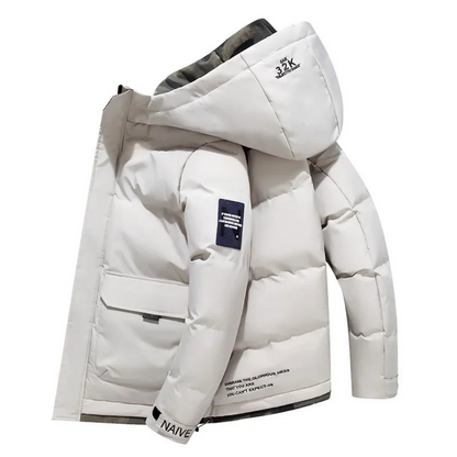 Veste Hiver Homme à Capuche Zippée Chaude et Imperméable