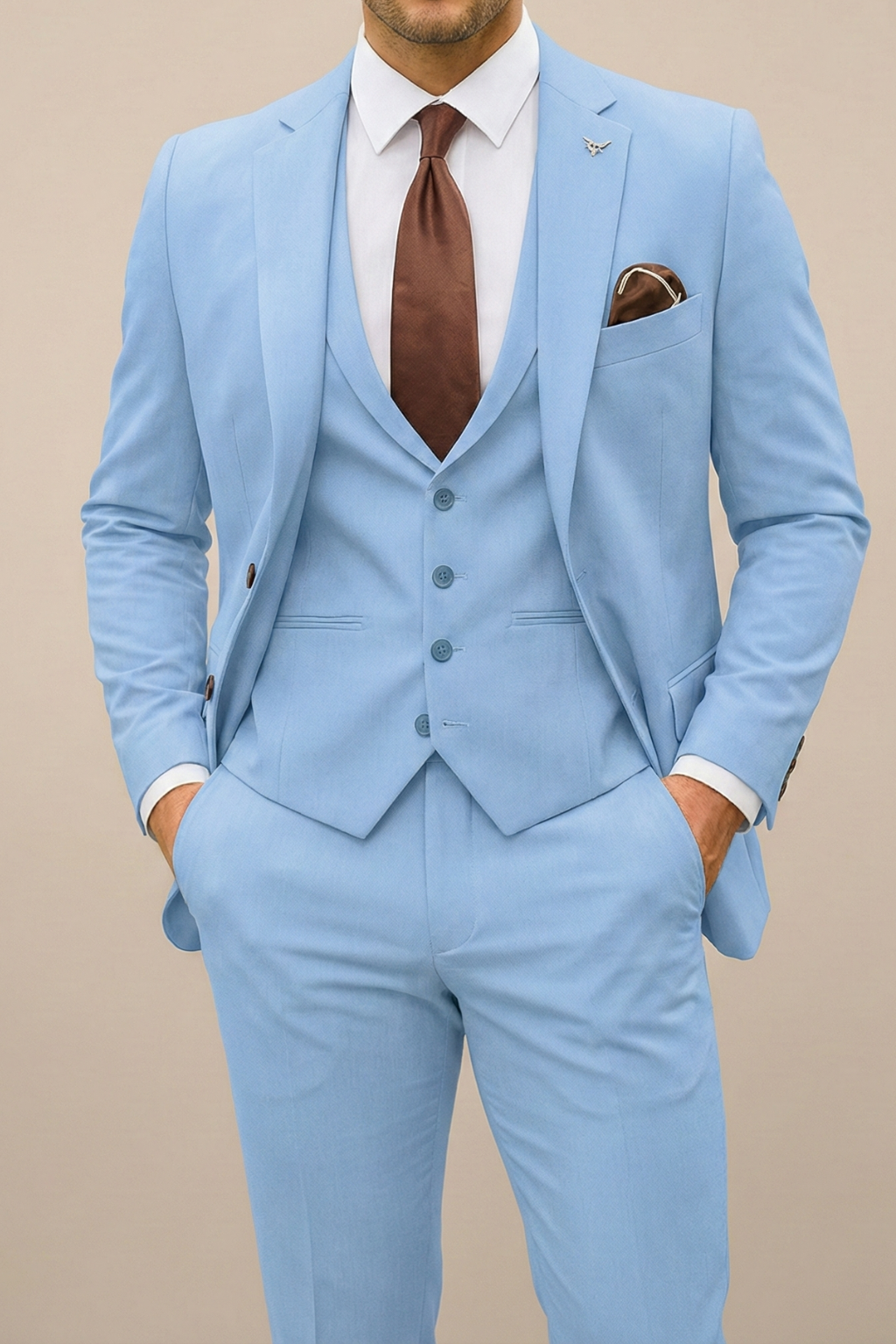 Costume Homme Printemps 3 Pièces Élégant Moderne