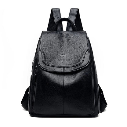 Sac à dos femme cuir noir ajustable - PanierRoyale