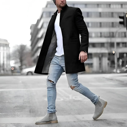 Manteau Homme Hiver Long et Chaud en Laine