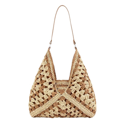 Sac à Main Tressé Élégant Triangle