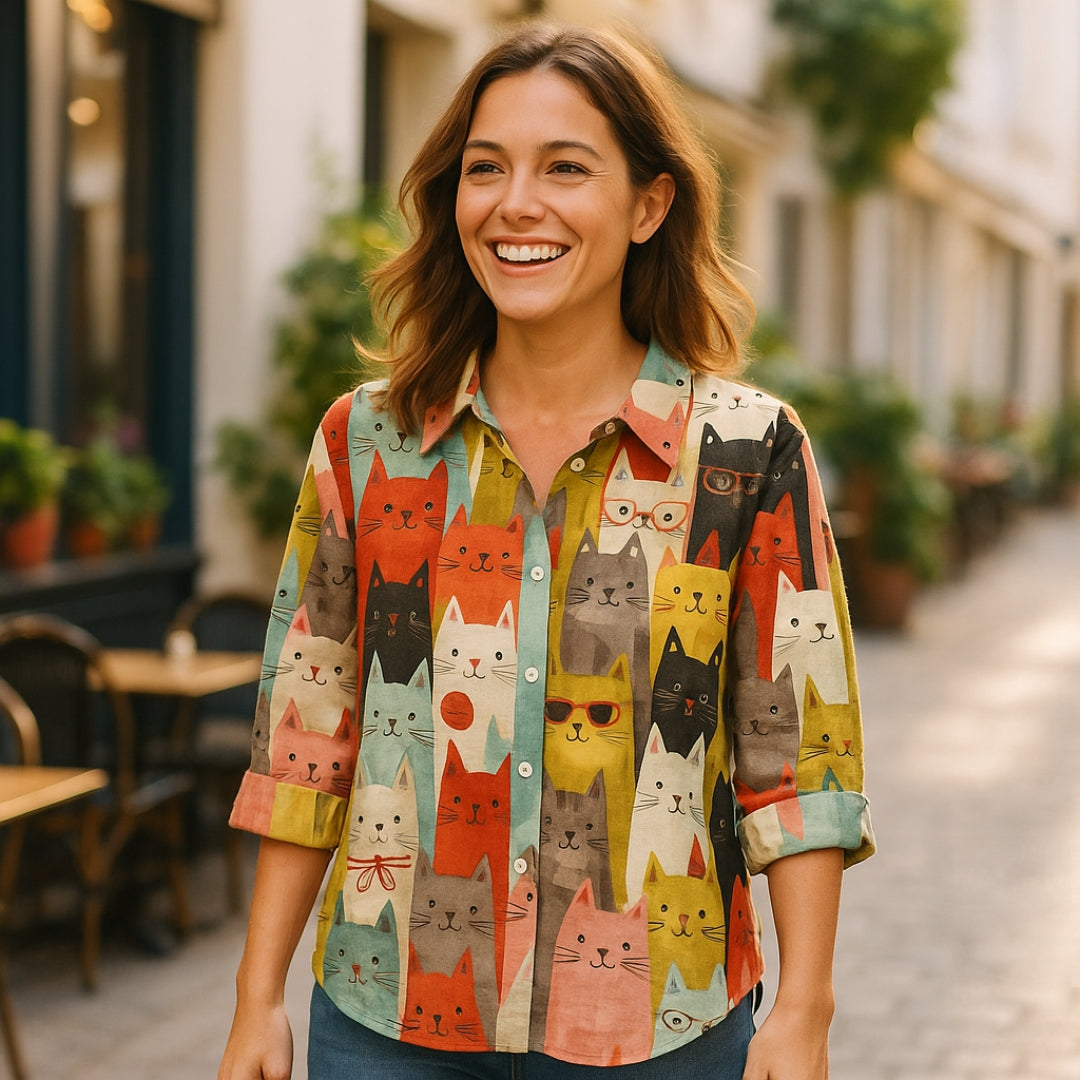 Chemise Humoristique Chien Manches Longues Coton - PanierRoyale