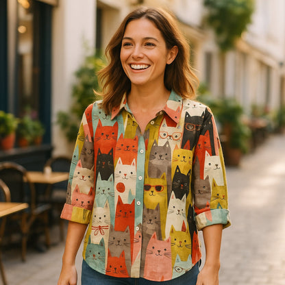 Chemise Humoristique Chien Manches Longues Coton - PanierRoyale