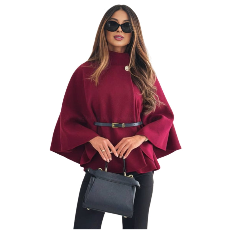 Blouson Femme Chic à Manches Bouffantes avec Ceinture Adjustable - PanierRoyale