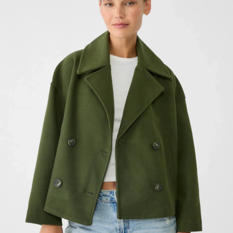 Veste Femme Chic - Manteau Court Élégant Double Fermeture
