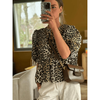 Blouse Femme Élégante Manches Bouffantes