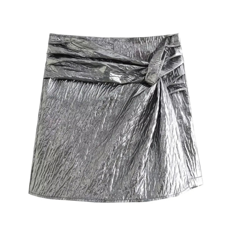 Jupe Portefeuille Courte Élégante avec Taille Parfaite et Coupe Décontractée