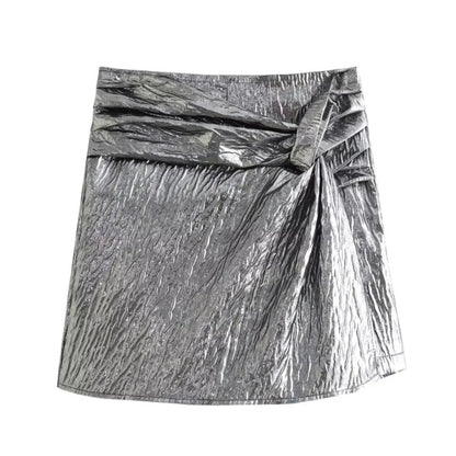 Jupe Portefeuille Courte Élégante avec Taille Parfaite et Coupe Décontractée