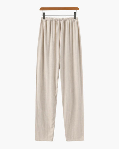 Pantalon Lin Slim Fit Homme pour Été en Lin avec Cordons