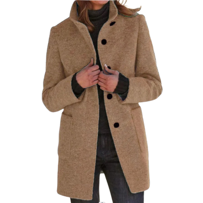 Manteau femme hivernal épais et chaud à fermeture boutons