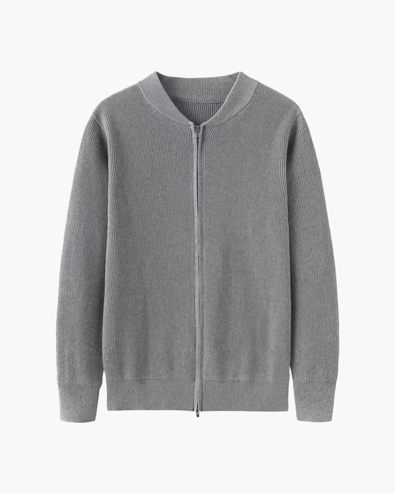 Pull en maille pour homme col montant à fermeture éclair