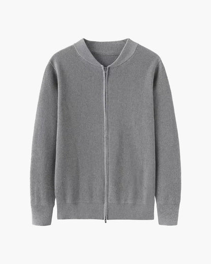 Pull en maille pour homme col montant à fermeture éclair
