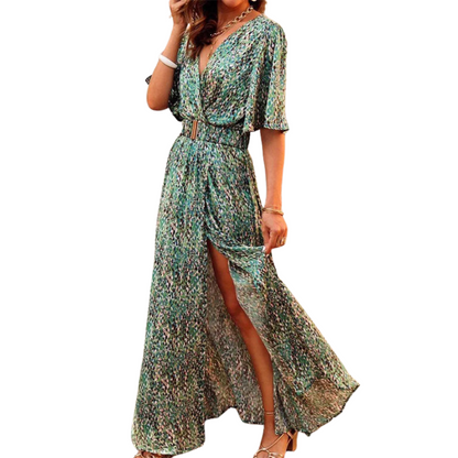 Robe Été Fleurs Col en V Décolleté - PanierRoyale