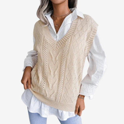 Gilet décontracté sans manches col V casual