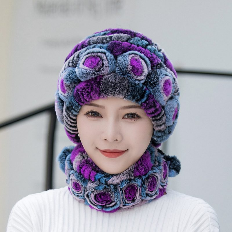 Bonnet Femme Hiver Fourré Doux et Confortable
