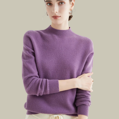 Pull Femme Col Rond en Laine Mérinos Chaud pour Hiver - BerlinGlamour