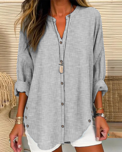 Chemise Femme Col Rond Manches Courtes Été