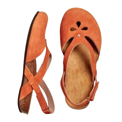 Sandales Femmes à Talons Plats avec Sangle Réglable