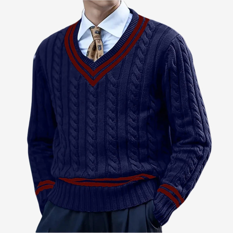 Pull Col V Classique Manches Longues