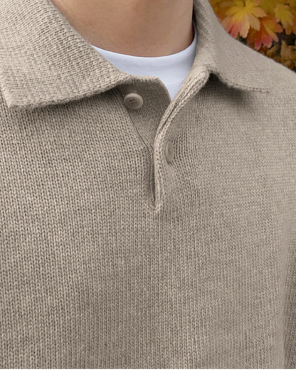 Pull Homme en Laine Chaud avec Col Polo