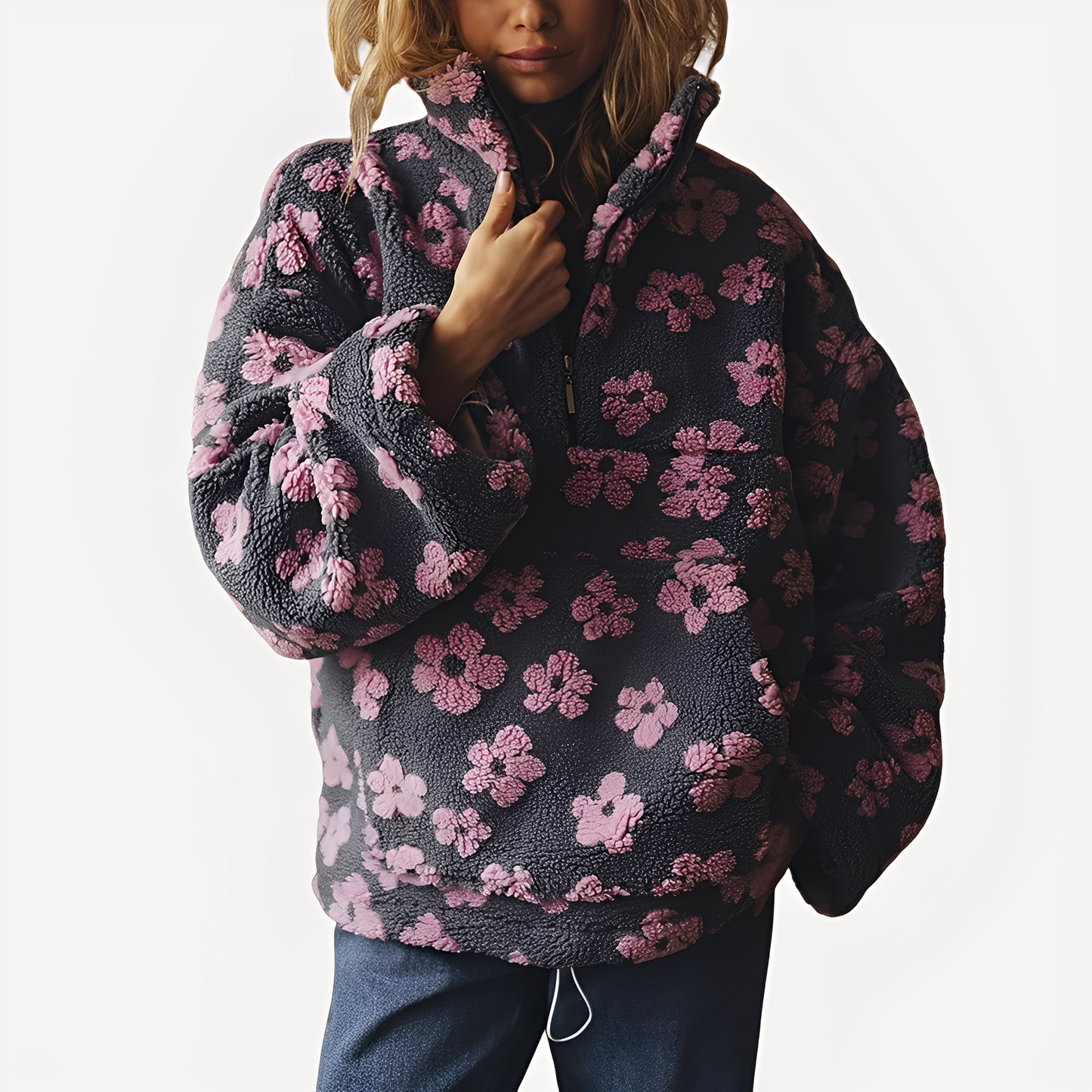 Pull à Fleur Féminin et Chaud pour Femme