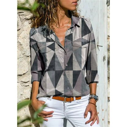 Chemise Femme Manches Longues à Imprimé Floral Élégante