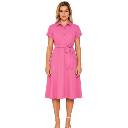 Robe Chemisier Féminine avec Ceinture Réglable