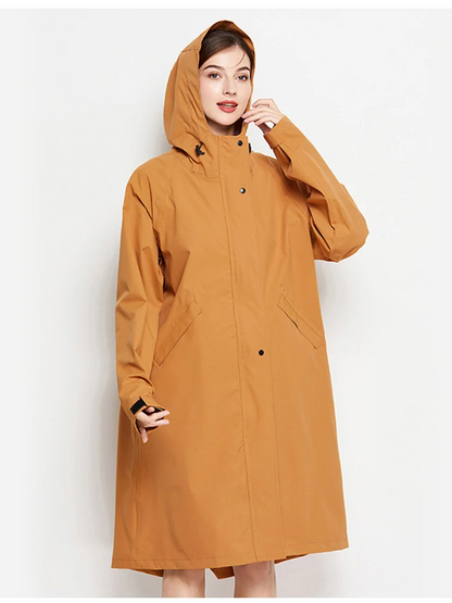 Veste Imperméable Femme Légère avec Capuche et Poches Réglables