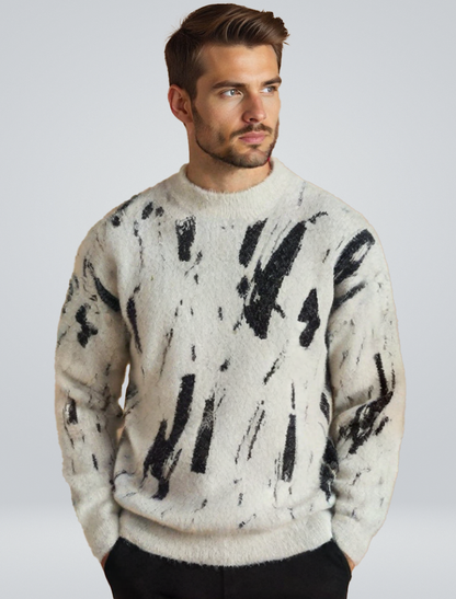 Pull Homme Hiver Géométrique à Col Montant - PanierRoyale