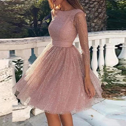 Robe Soirée Manches Longues Dos Nudité Élégante