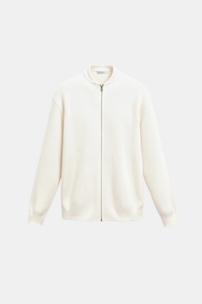 Cardigan Femme Élégant Zippé Noir