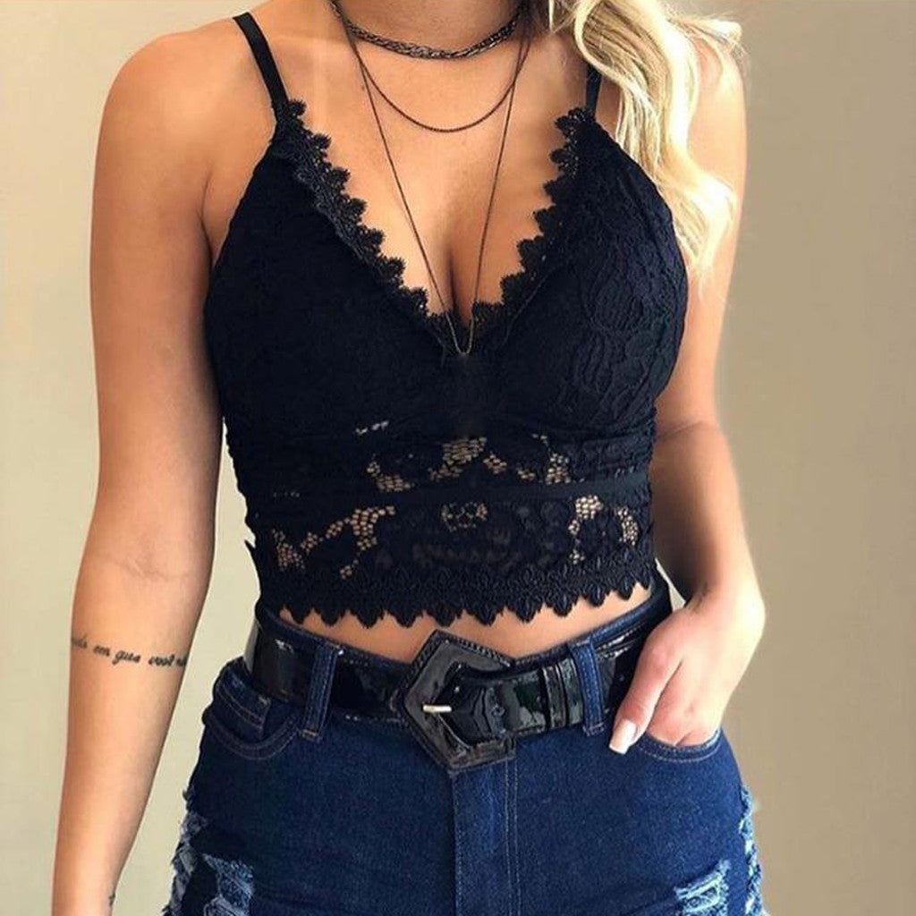 Bralette Décoration Dentelle Élégant pour Femme