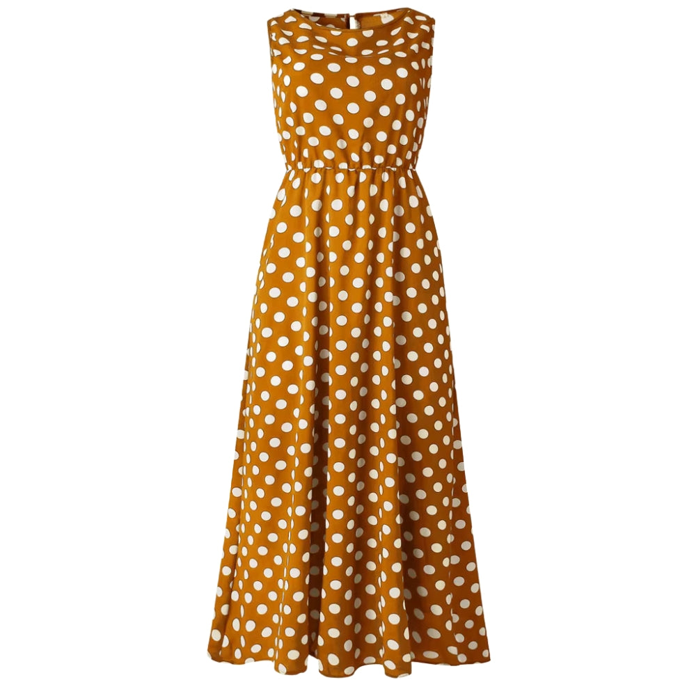 Robe Été sans Manches Fleurs Col Rond - PanierRoyale