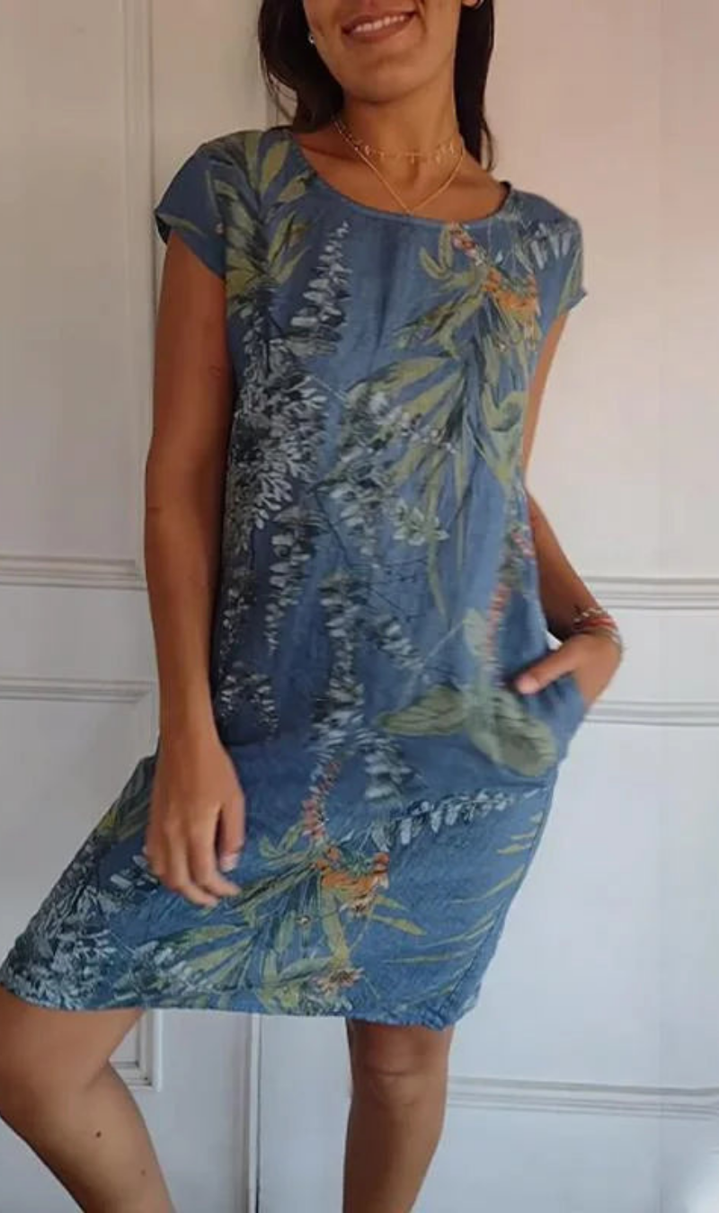 Robe fluide Femme Imprimé Végétal Poches