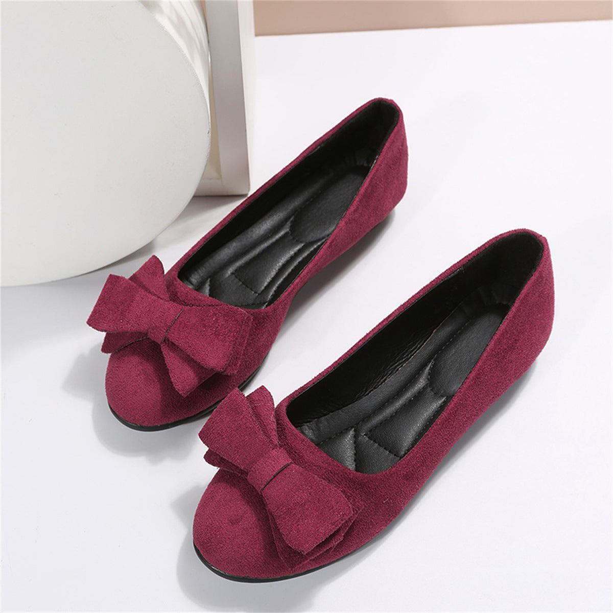 Ballerines femme cuir noir vert foncé tendance décontractée