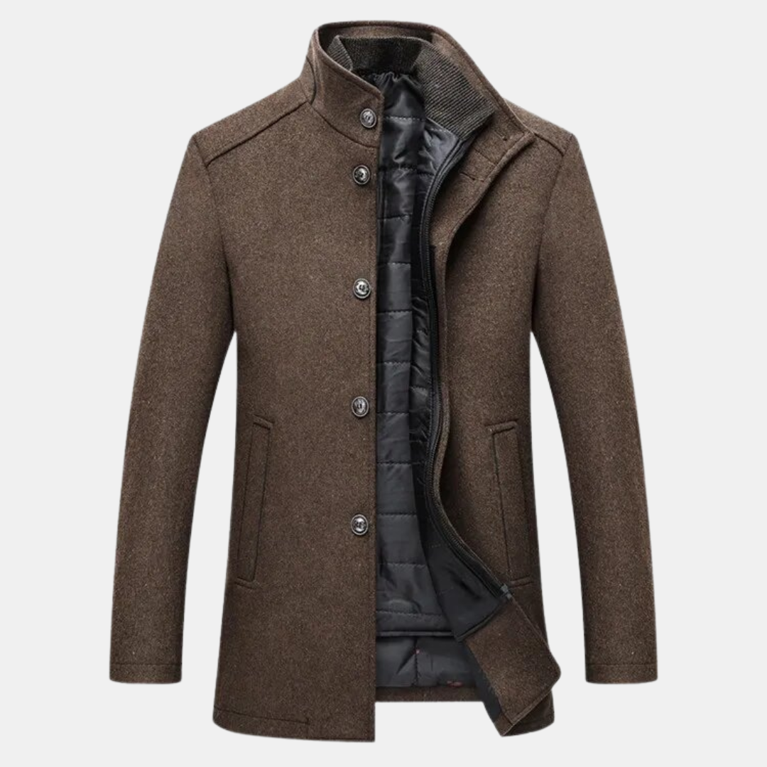 Manteau Homme Hiver Chaud et Élégant en Brun - PanierRoyale