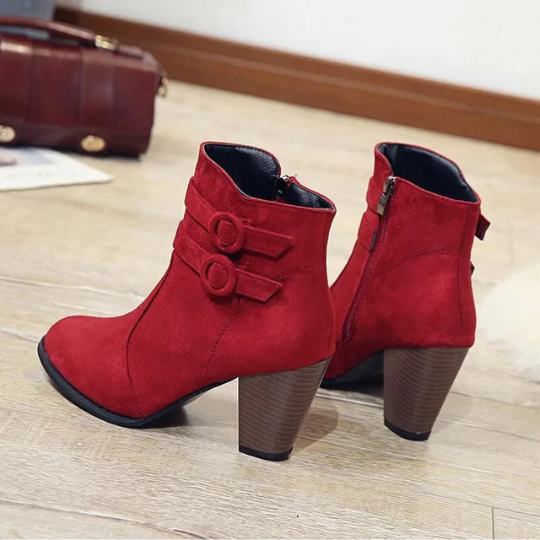 Bottines Femme Talon Haut à Boucle et Fermeture Éclair - BerlinGlamour