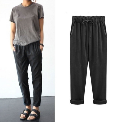 Pantalon Femme Lin Coton Confortable et Chic