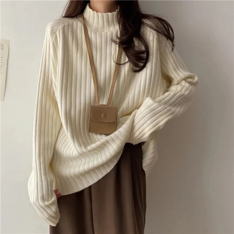 Pull Col Montant Femme Long Manches
