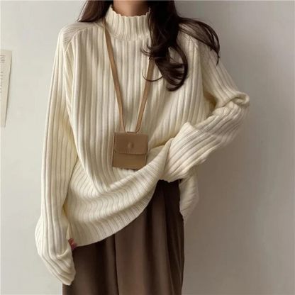 Pull Col Montant Femme Long Manches