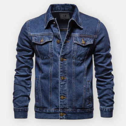 Veste Jean Homme Classique avec Poches et Fermeture Boutons