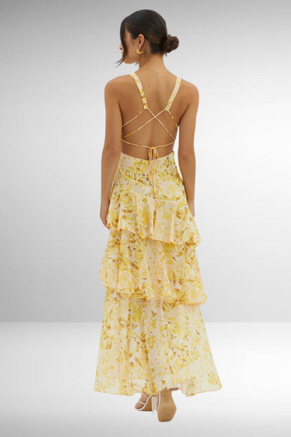 Robe Longue Fleurs Élégante pour Femme