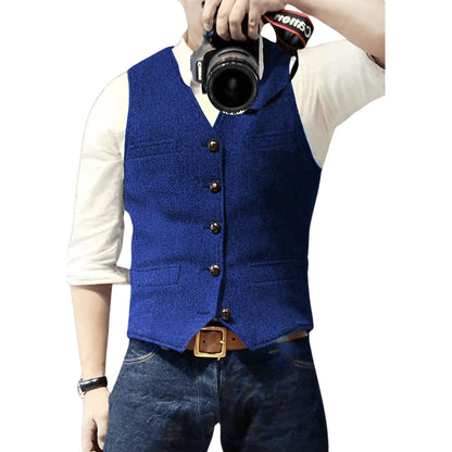 Gilet Casual Col V avec Poches Latérales