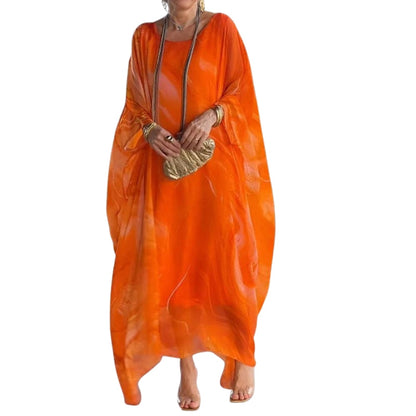 Robe Élégante Col Rond Manches Bouffantes